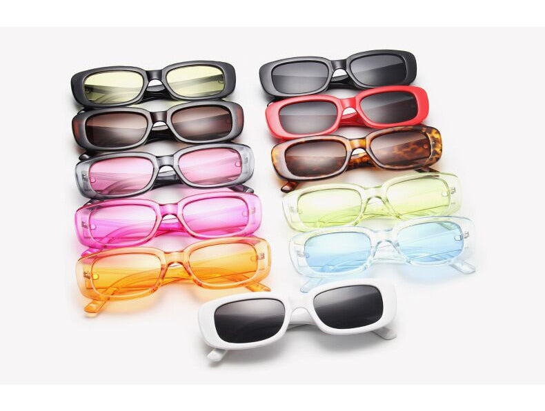 Lentes de Sol Estilo Retro, Diseño Rectangular, Colores. UV400