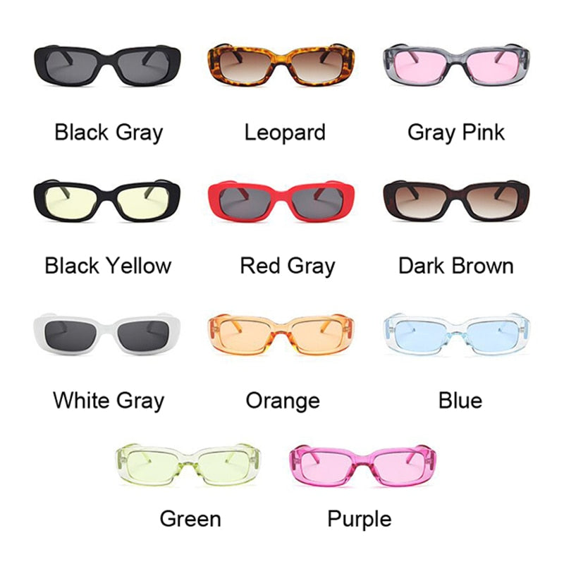 Lentes de Sol Estilo Retro, Diseño Rectangular, Colores. UV400