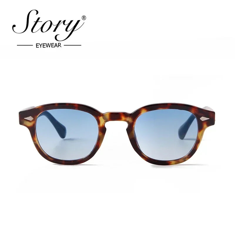 Gafas de Sol Redondas Vintage con Remaches Tortoise shell: Diseño Retro Marca