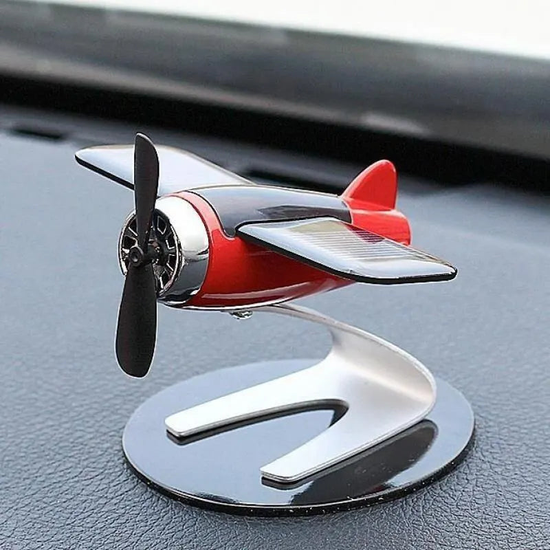 Decoración Creativa para Automóvil: Avión Solar Ornamento de Escritorio