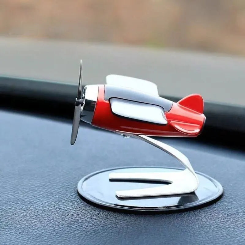 Decoración Creativa para Automóvil: Avión Solar Ornamento de Escritorio