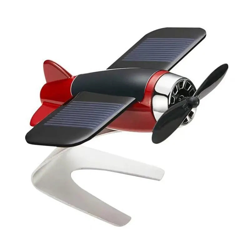 Decoración Creativa para Automóvil: Avión Solar Ornamento de Escritorio