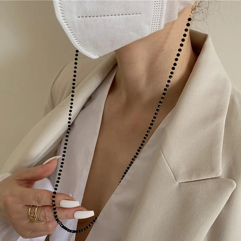 Fashion Reading Glasses Chain Pearl Flower Glasses Hanging Rope Anti-Lost Eyewear Mask Lanyard Women Sunglasses Glasses Chain
