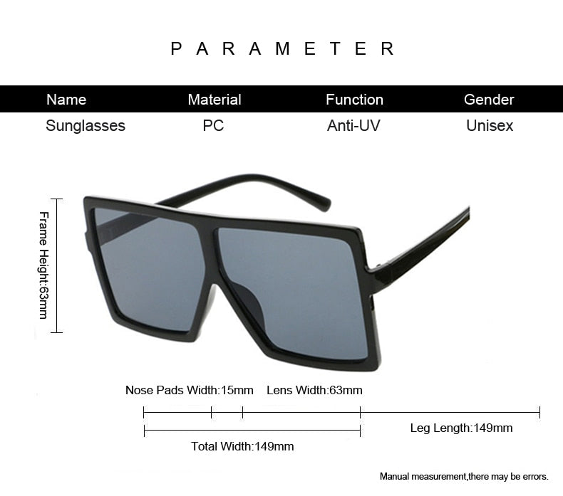 Lentes de Sol Estilo Fashion Cuadrado. UV400