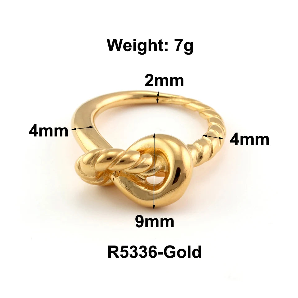 Anillo de Gota de Agua de Acero Inoxidable con Bañado Oro 18K - Tendencia Chunky