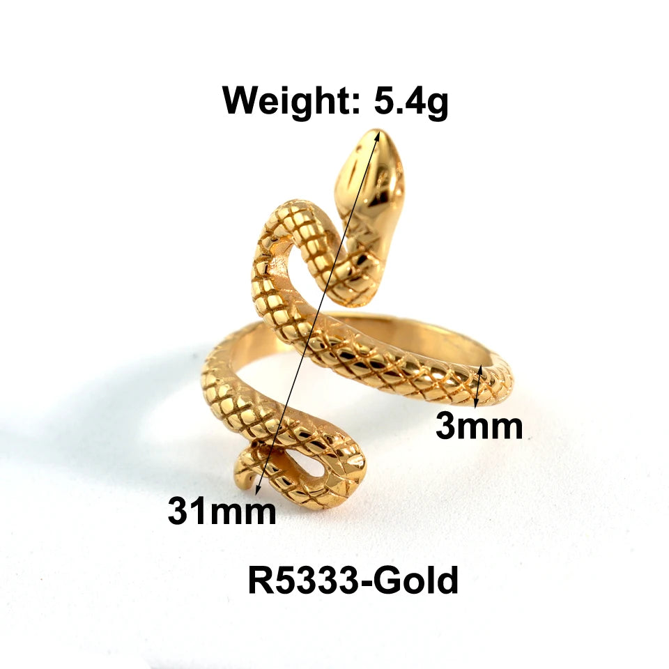 Anillo de Gota de Agua de Acero Inoxidable con Bañado Oro 18K - Tendencia Chunky