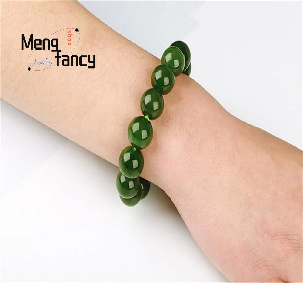 Pulsera Elástica de Jade - Jaspe Hetian Natural Unisex