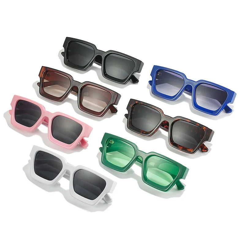 Gafas de Sol Cuadradas Populares: Estilo Retro con Lentes Tintadas, UV400