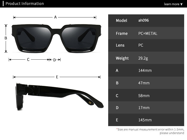 Lentes de Sol Estilo Wayfarer Fashion. UV 400.