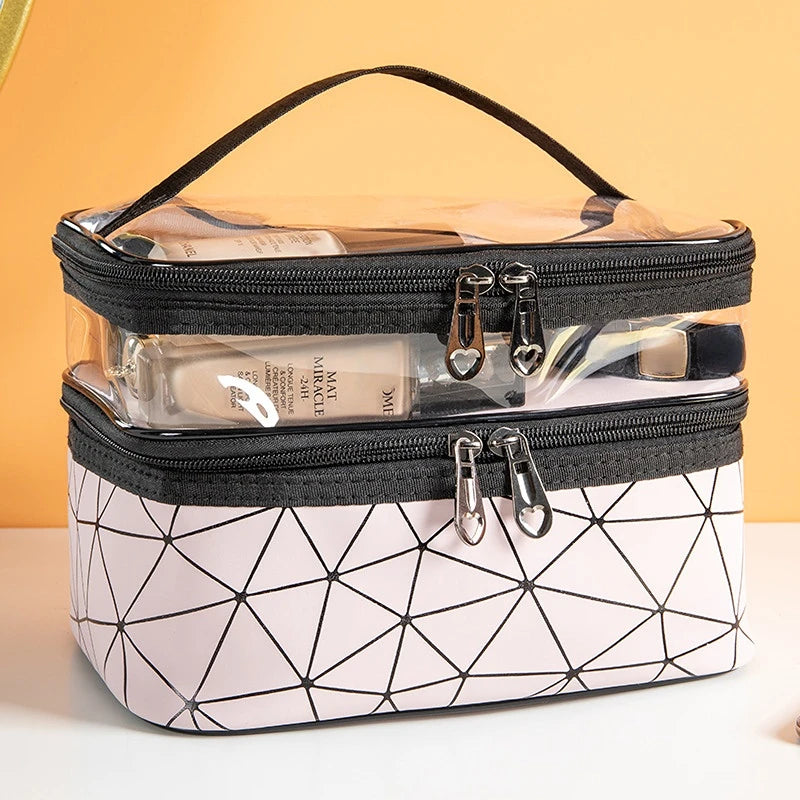 Bolsa de Maquillaje Transparente Multifunción con Diseño de Moda