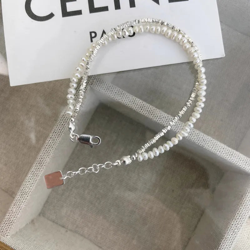 Pulseras de Plata, Perlas y Otros, Ajustable.