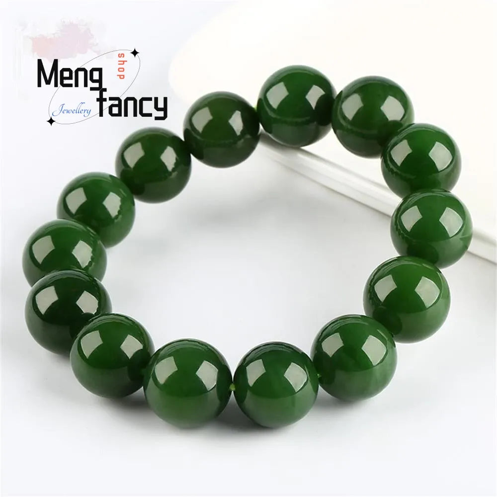 Pulsera Elástica de Jade - Jaspe Hetian Natural Unisex