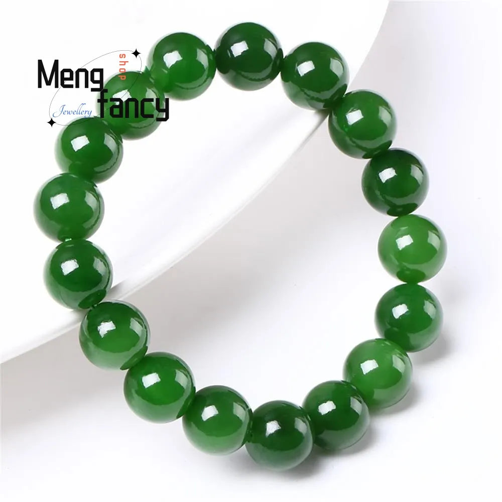 Pulsera Elástica de Jade - Jaspe Hetian Natural Unisex