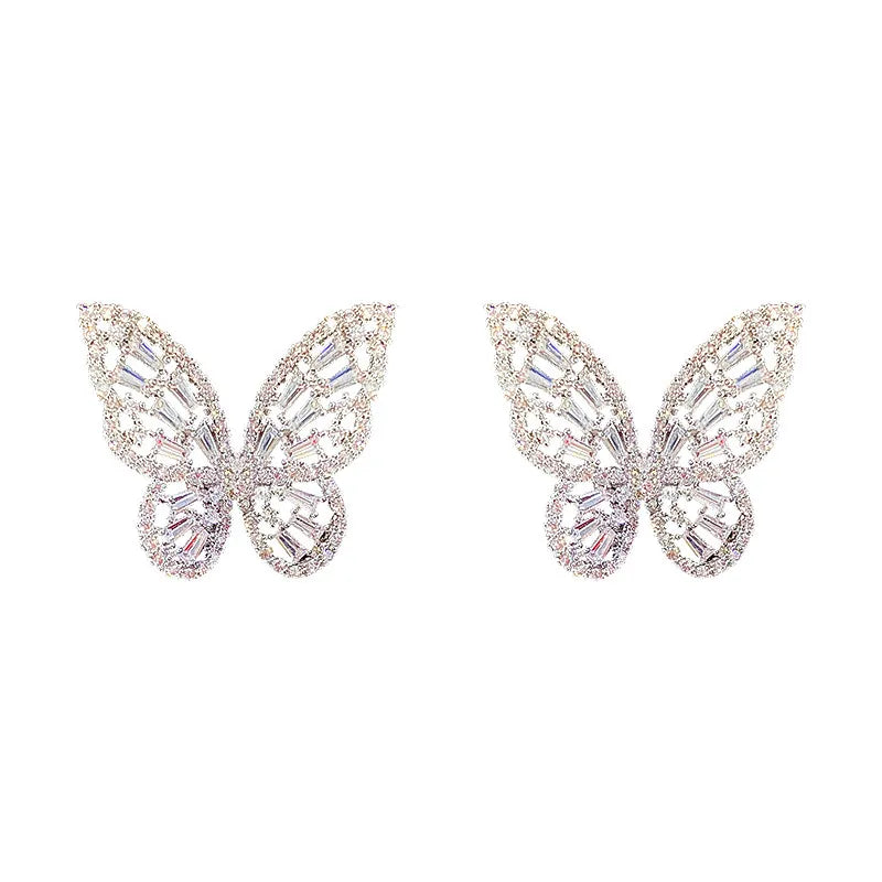 Pendientes de Mariposa con Circonita para Mujer.