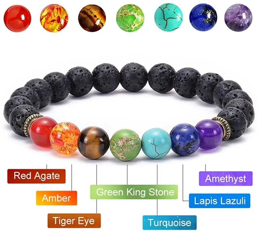 Pulsera clásica de los 7 Chacras Meditación, étnico.