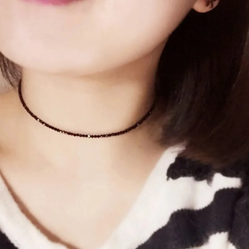 Gargantilla de Cuentas Negras o de Colores - Collar Corto Tipo Choker