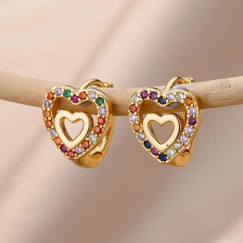 Colección de Aros con Forma de Corazón y Más - Amplia Variedad