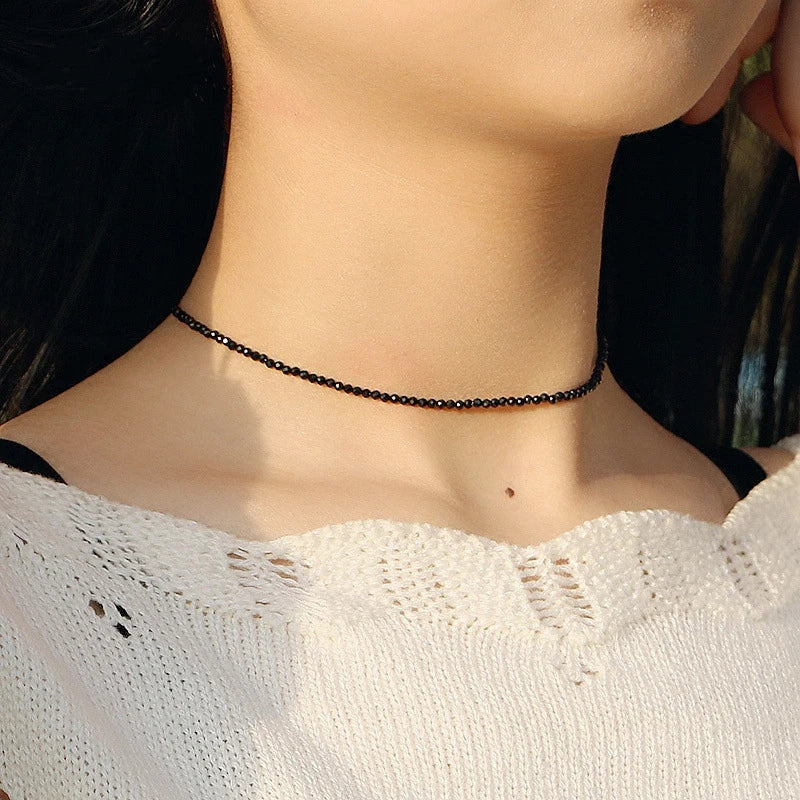 Gargantilla de Cuentas Negras o de Colores - Collar Corto Tipo Choker